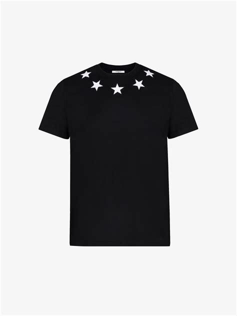 givenchy t shirt stars around neck|givenchy distressed t shirt.